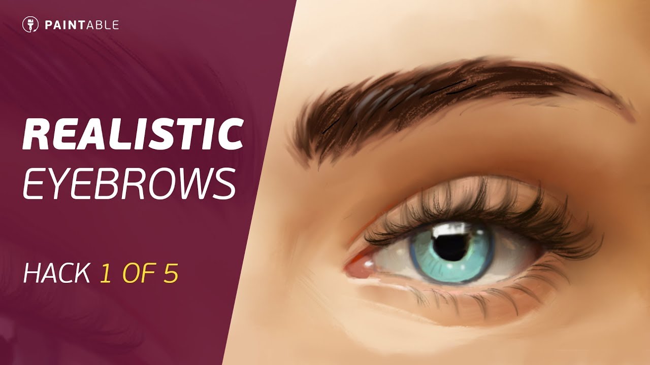 How to Paint REALISTIC EYEBROWS (Portrait 