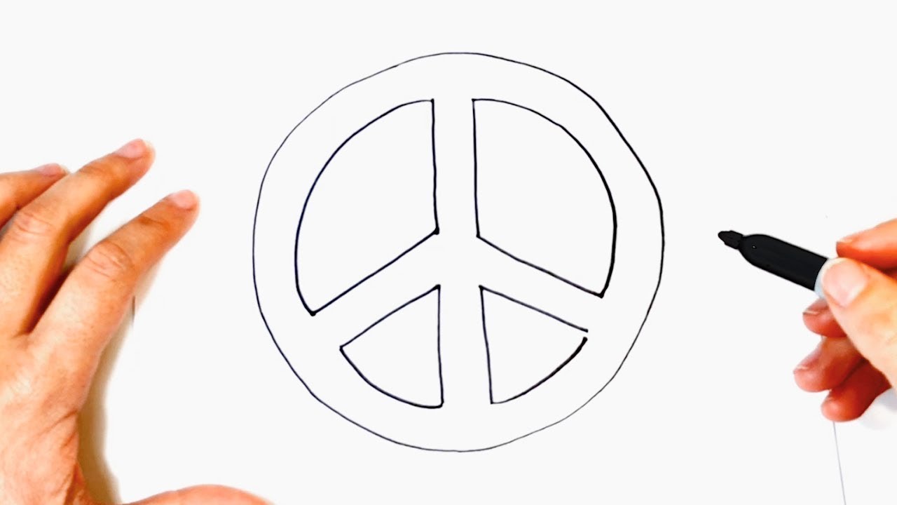 Como dibujar el Simbolo de la Paz Paso a Paso