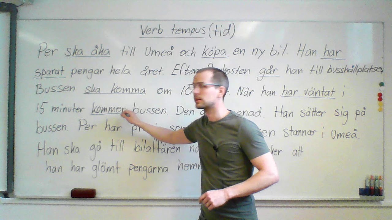 Verb, presens, perfekt, futurum (text)