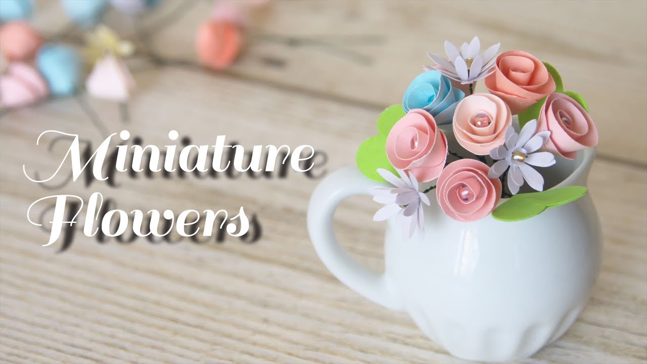 【ペーパーフラワー】クラフトパンチで作る小花のアレンジメント - How to Make Miniature Flower Arrangement With Paper Punch