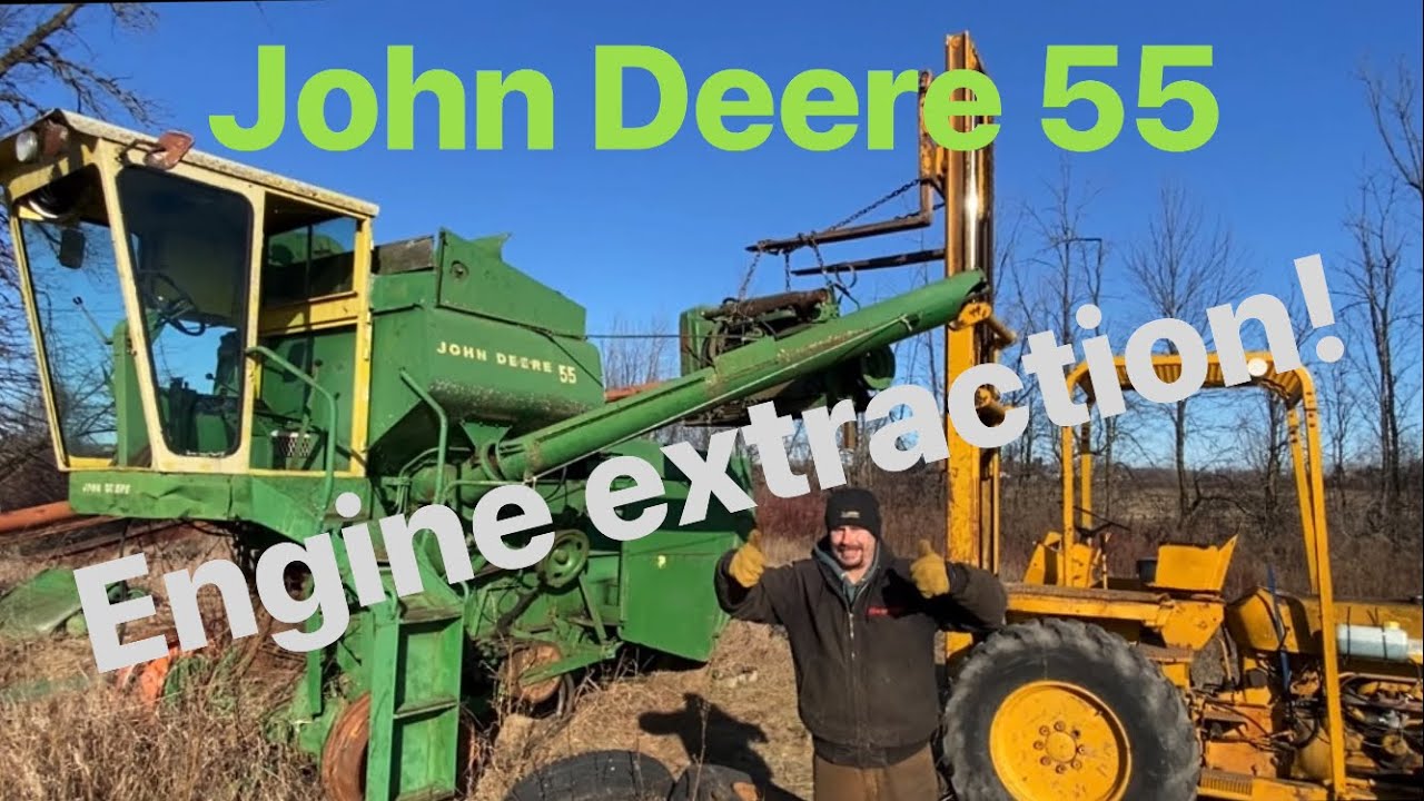 Тащу двигатель John Deere 55 посреди пустыни! А на улице -15 градусов!