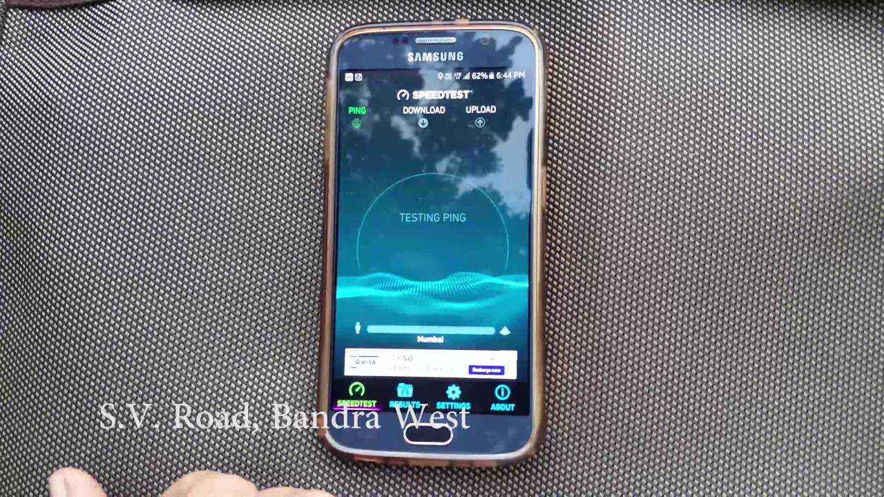Reliance Jio speed test all around a Mumbai