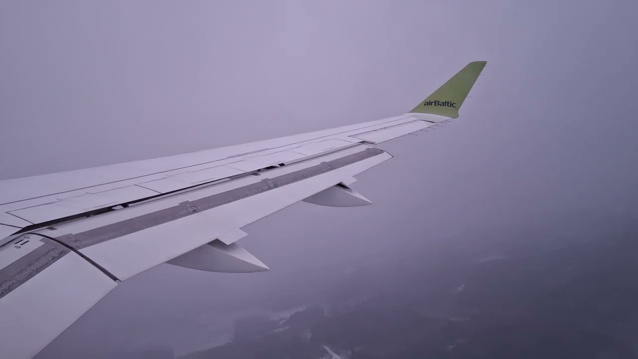 airBaltic Bombardier CS300 YL-AAR flap 4 takeoff from Tampere-Pirkkala