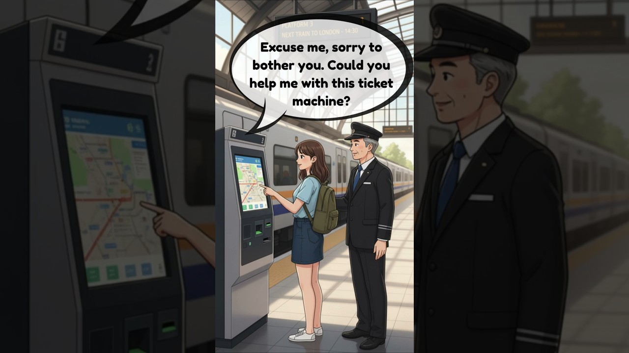 Using a Ticket Machine at the Train Station&ndash; Easy English Conversation for Beginners | Learn English