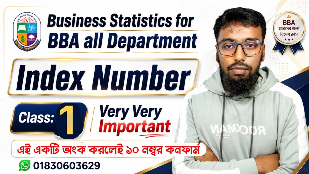 Index number Class-1 Business statistics suggestion 2025 for Management Department BBA MBA