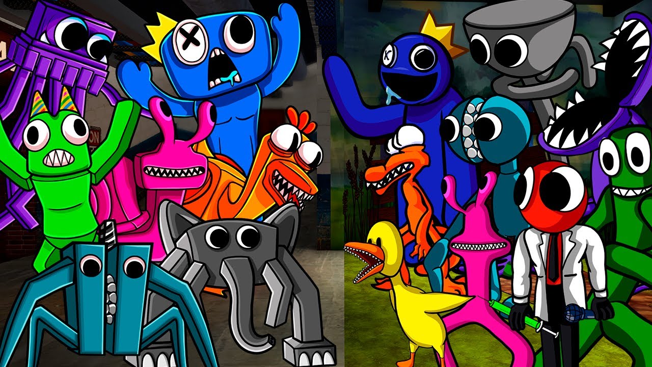 FNF Different Garten Rainbow Friends VS 2D Rainbow Friends but | Friday Night Funkin Mod Roblox