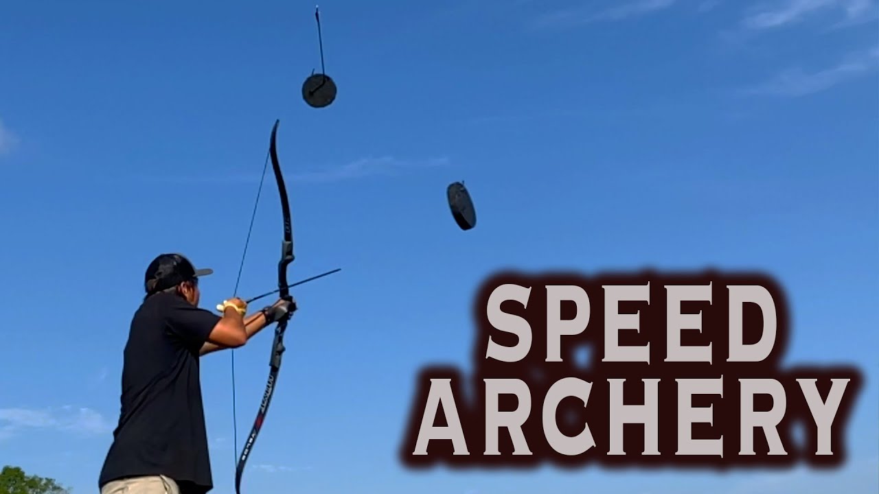 setting up a bow for archery speed shooting - james jean trickshots