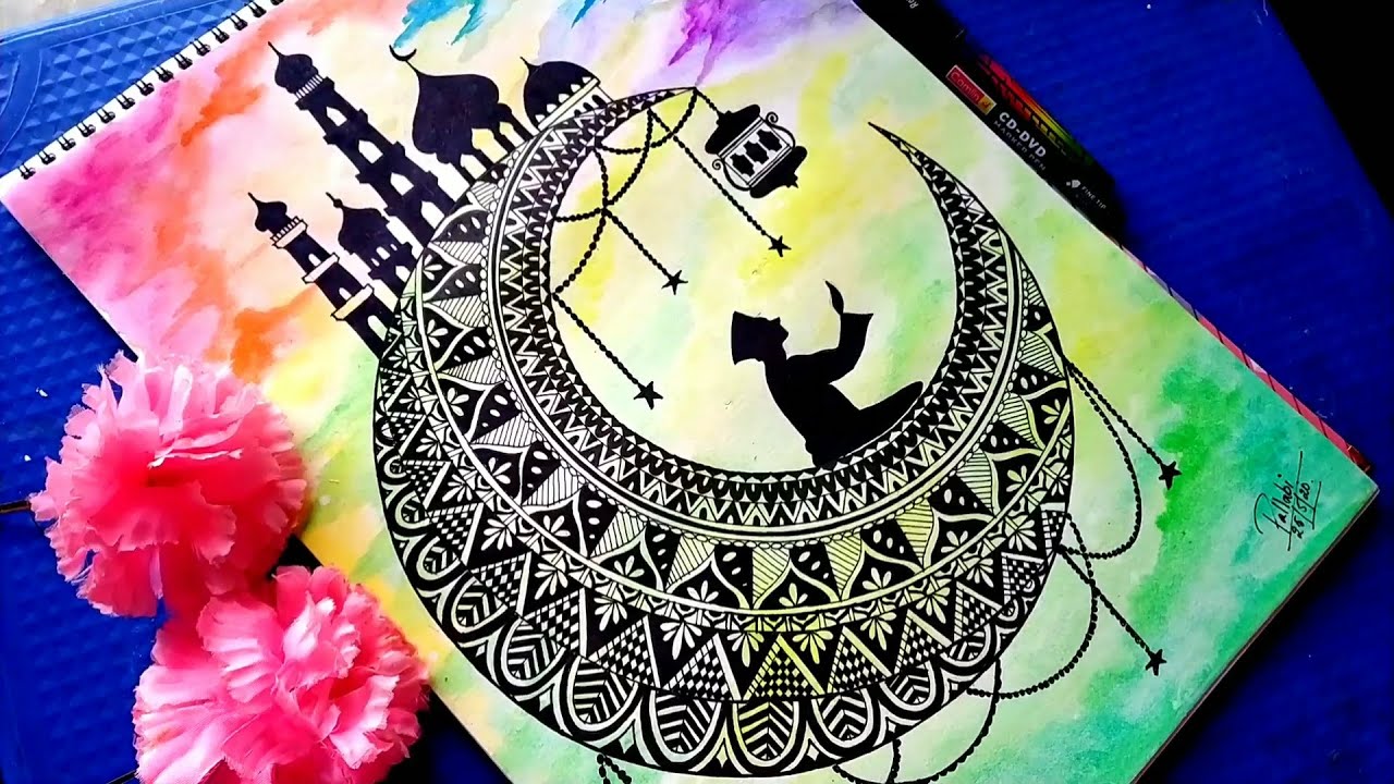 Silhouette + Mandala... Ramadan Kareem... #Mandalaramadan #Silhouetteramadan #Paintingramadan