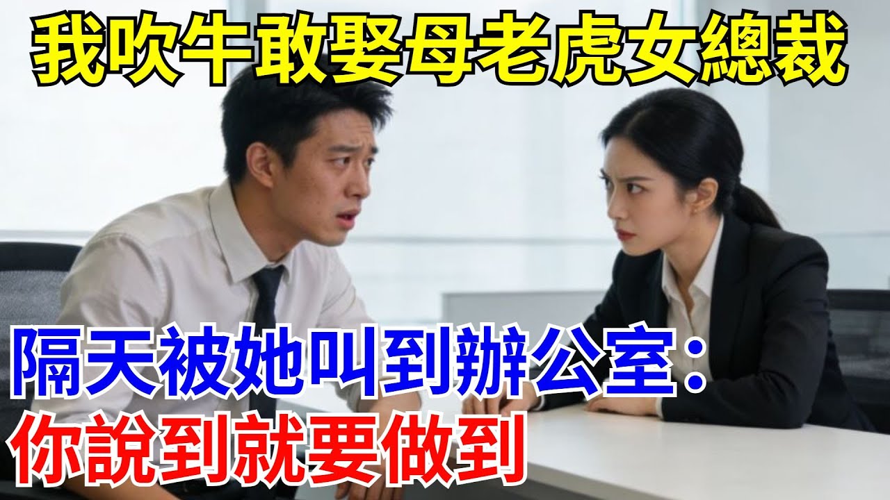 我吹牛敢娶母老虎女總裁，隔天被她叫到辦公室：你說到就要做到。#原創#情感#情感故事#故事#爽文#奇聞#為人處世#生活經驗