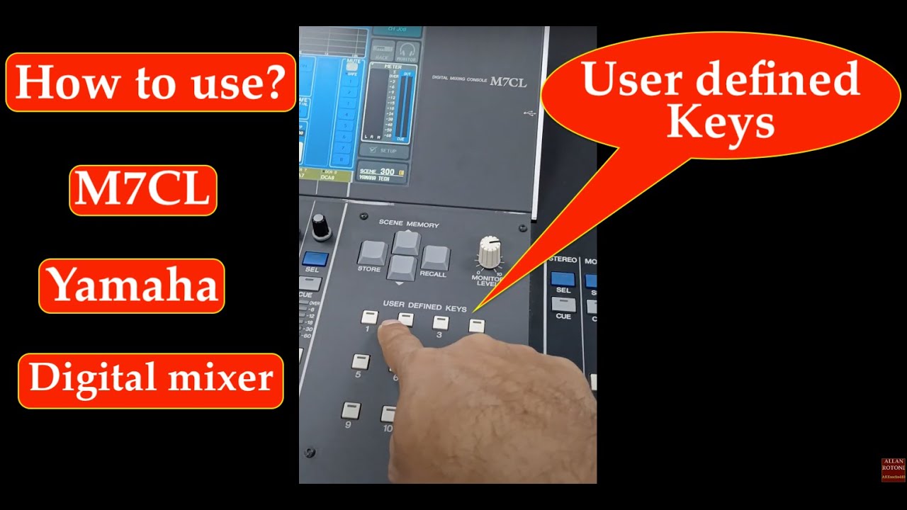 How to assign User defined keys on M7CL Yamaha digital audio mixer