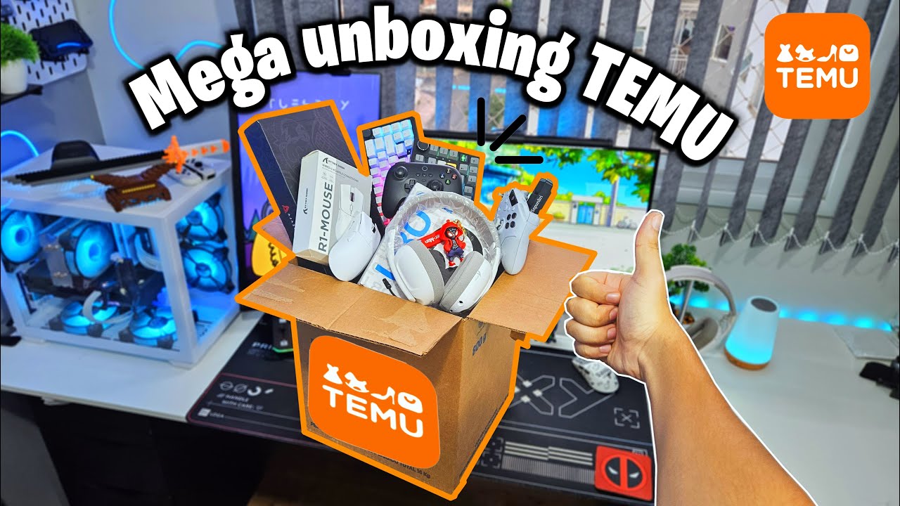 Mega Unboxing TEMU de itens baratos para o Setup!