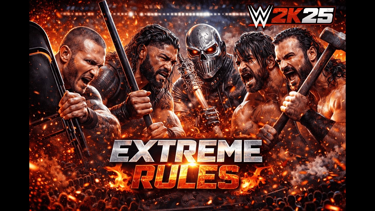 WWE 2K25 Extreme Rules Showdown – Randy vs Roman vs Kitt vs Drew