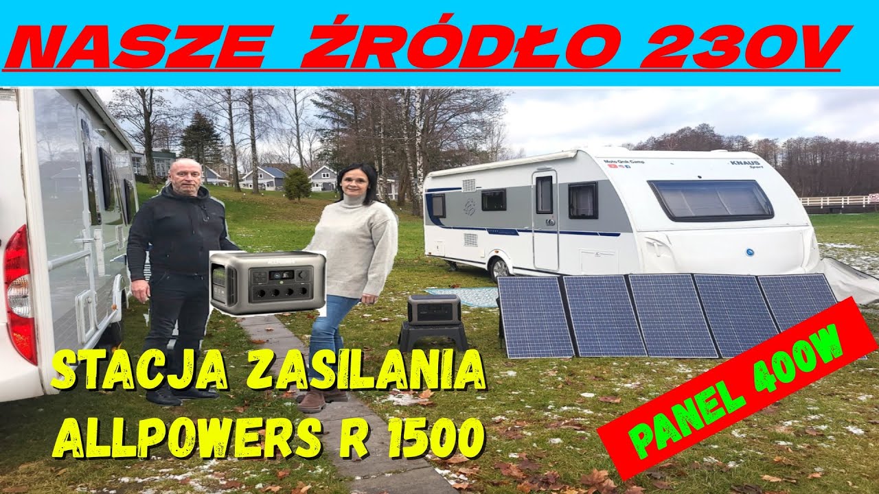 Stacja Zasilania ALLPOWERS R1500 - nasze zasilanie 230V w przyczepie kempingowej. (vlog #160)