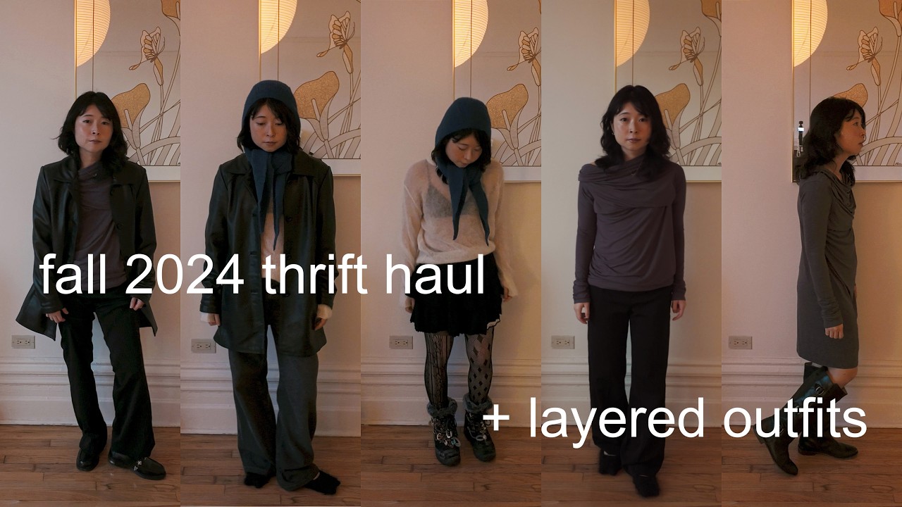 fall 2024 thrift haul + transitional outfits