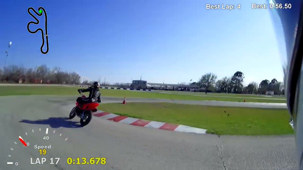 9 minutes of minibikes at a kart track: Giving it the Gas Gas trying to hold off the Greenger