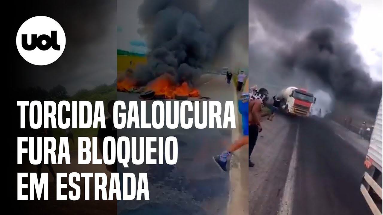 Torcida Galoucura, do Atlético-MG, fura bloqueio em estrada a caminho de São Paulo