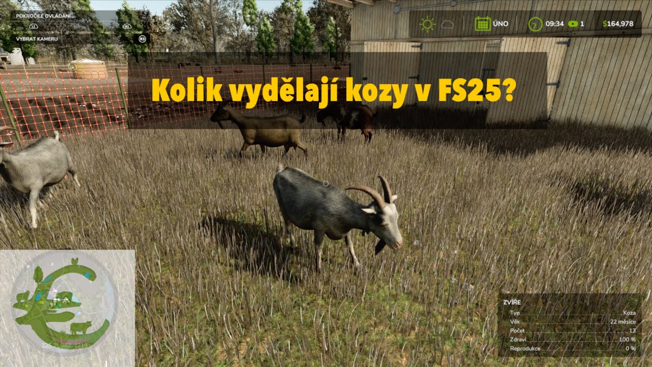 Kolik vydělají kozy ve Farming Simulátoru 25?
