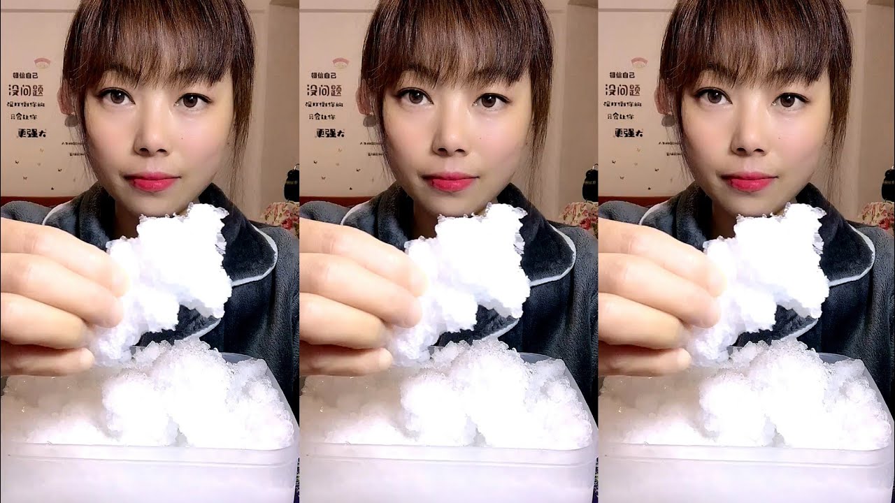 ASMR WHITE ICE EATING / ICE EATING / ZHAOFENG ICE EATING