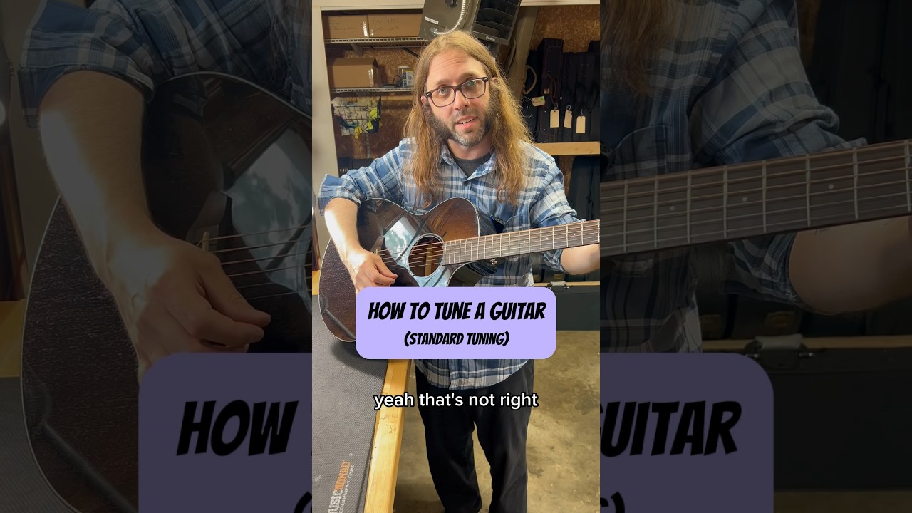 How to tune a guitar (standard tuning) #guitar #beginnerguitar #howtotuneaguitar #guitartuning