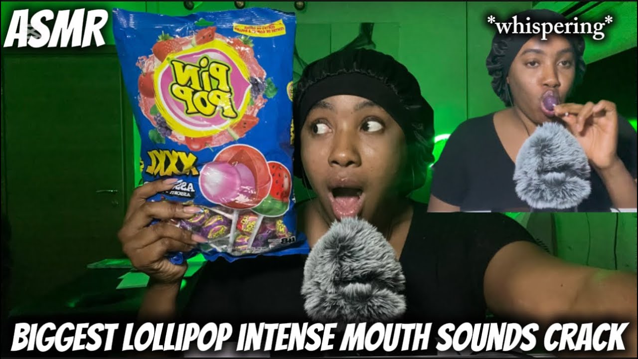 ASMR:THE BIGGEST PINPOP XXXL SATISFYING MOUTH SOUNDS/ INTENSE WHISPERING & LOLLIPOP CRACKING SOUNDS