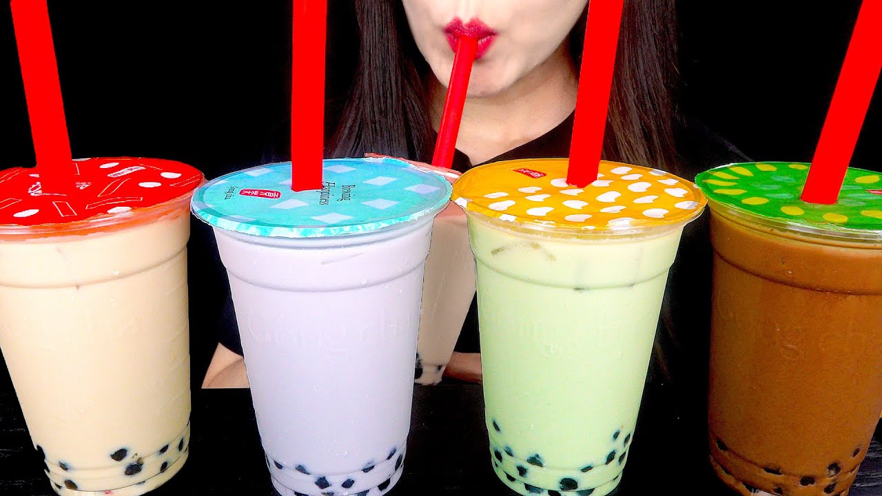 ASMR BUBBLE TEA 공차 버블티 먹방 MUKBANG EATING SOUNDS 咀嚼音 | ZOEY ASMR