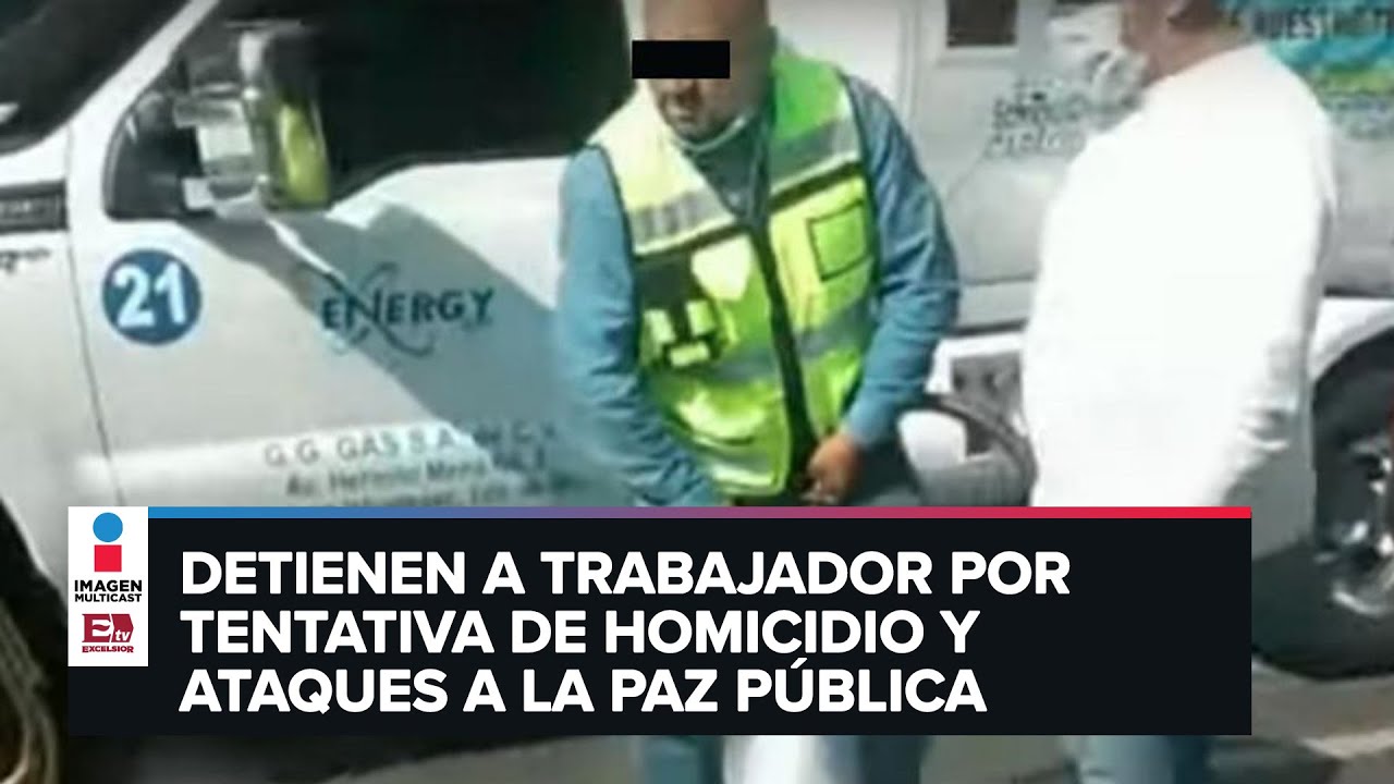 Gasero abre manguera de gas y amenaza con rociar a policías