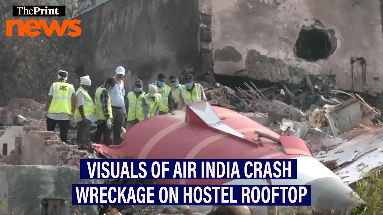 Visuals of Air India crash wreckage on BJ Medical College’s rooftop; removal underway