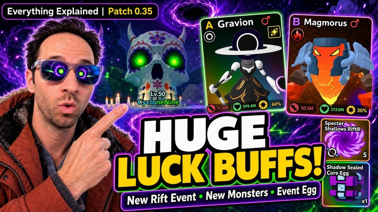 HUGE CHANGES! NEW Codes, Luck Buff, Rift Event, Monsters, MORE!  Catch a Monster Roblox Patch .35