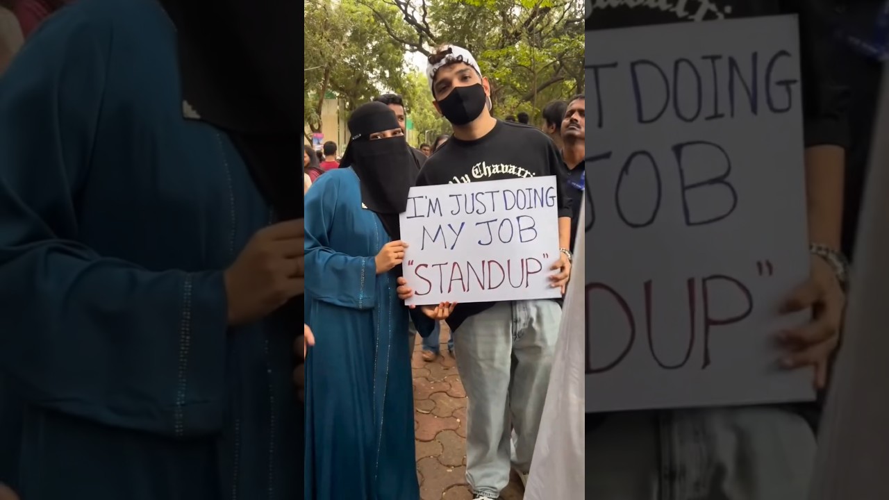 Munawar Faruqui in the student protest against NEET paper leak and Dharmendra Pradhan
