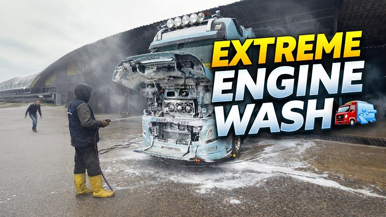 Extreme Engine Wash | Satisfying Heavy Truck Cleaning 🚛💦
