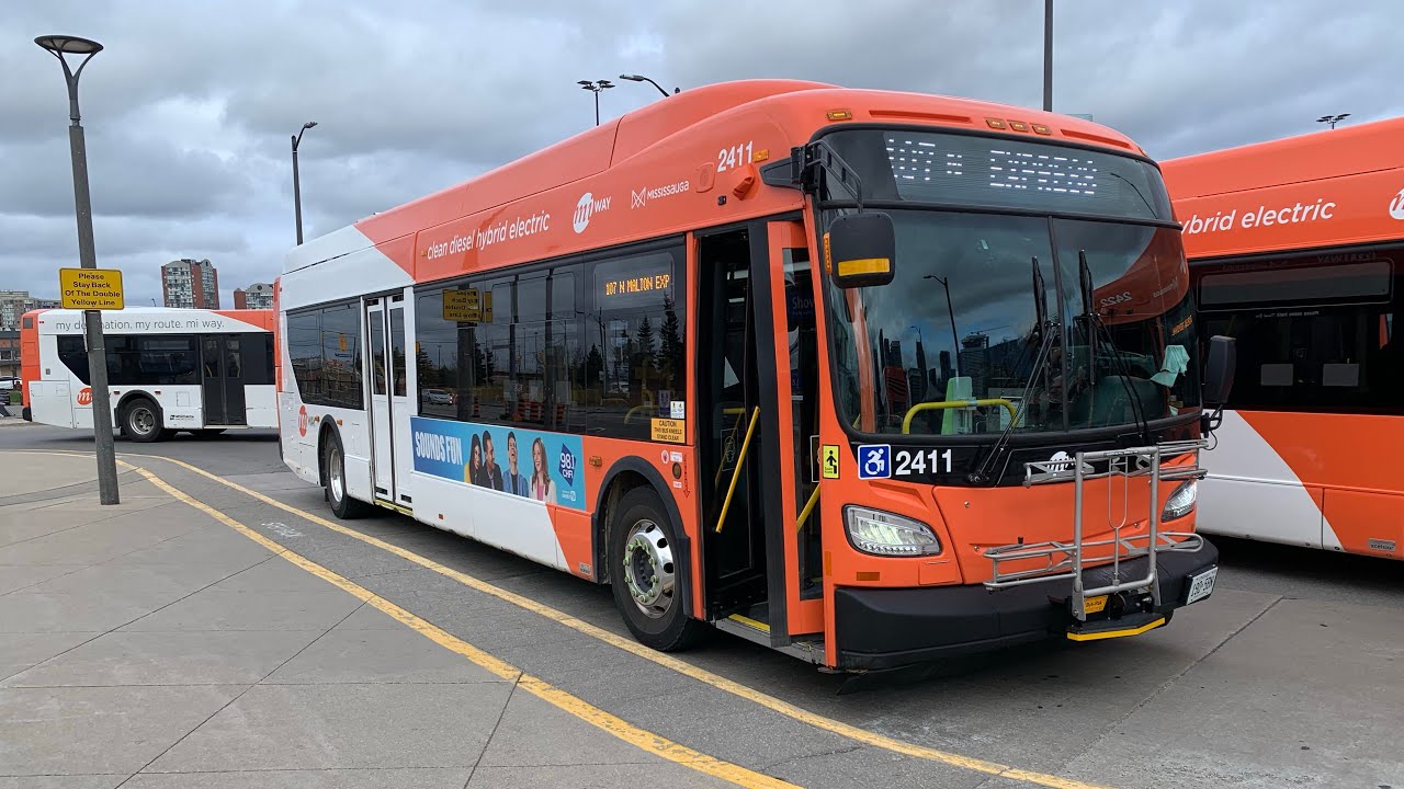 MiWay Northbound Ride Video on 2411 on route 107 Malton Express to Westwood Square Bus Terminal