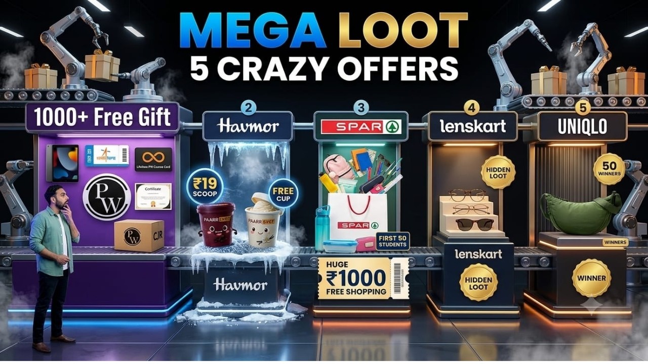 Lenskart New Eyeglasses Loot | PW Loot 1000+ FREE Gifts | Rs.19 & FREE Icecream | Spar FREE Shopping