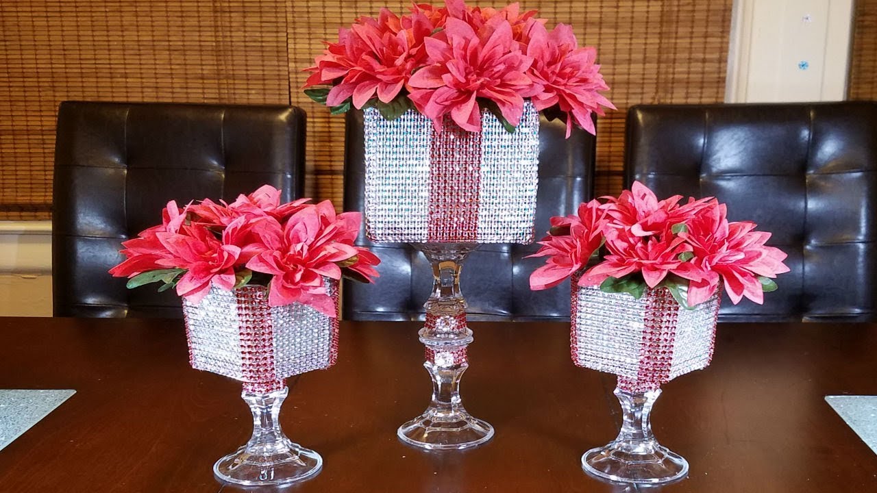 Glam Red and Silver Centerpiece / Xmas Decor