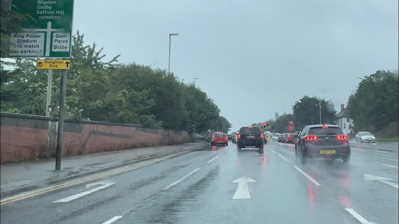 A rainy drive from Fosse Park to Pork Pie Island in Leicester - 05/08/23 // dashcam footage // ASMR