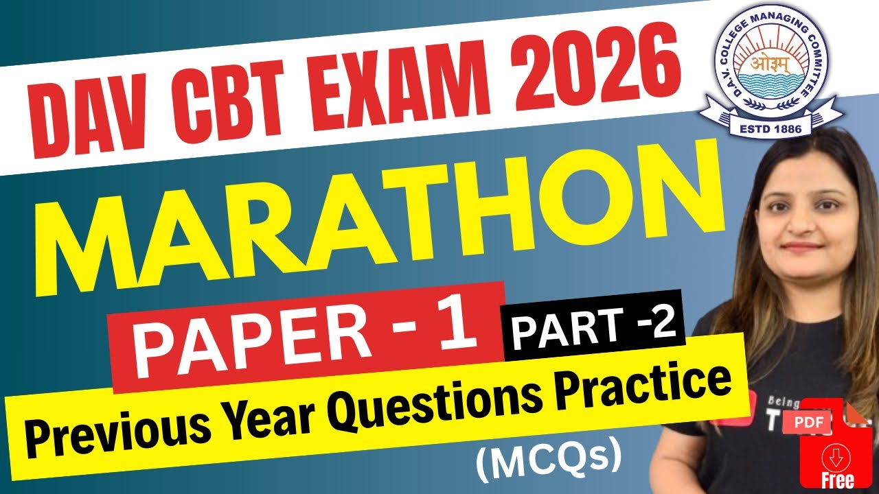 DAV CBT 2026 Common Paper 1 Marathon | Most Important Previous Year Questions