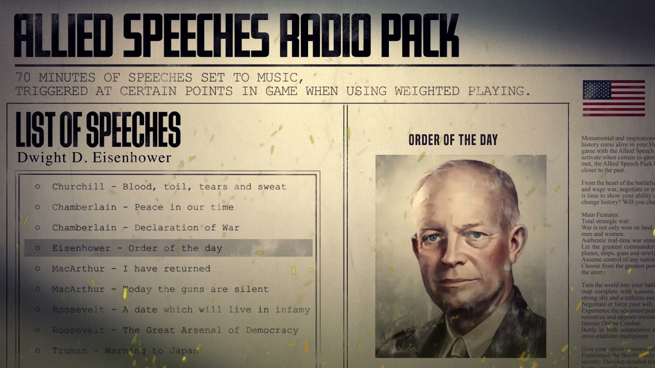 Hearts of Iron IV: Allied Speeches Music: Eisenhower - Order Of The Day