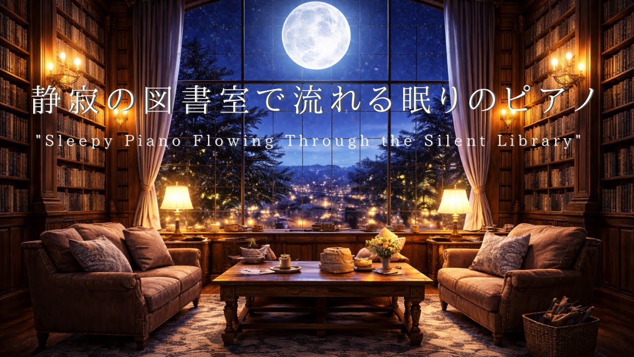 【ピアノBGM】静寂の図書室流れる眠りのピアノ