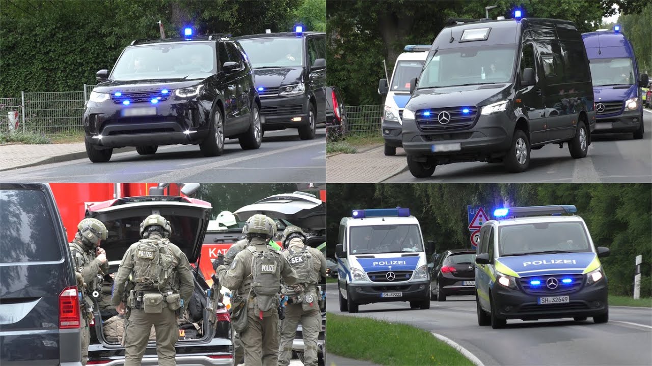 [Spezialeinheiten der Polizei im Einsatz!] Einsatzfahrten zur groß angelegten Amokübung in Ratekau