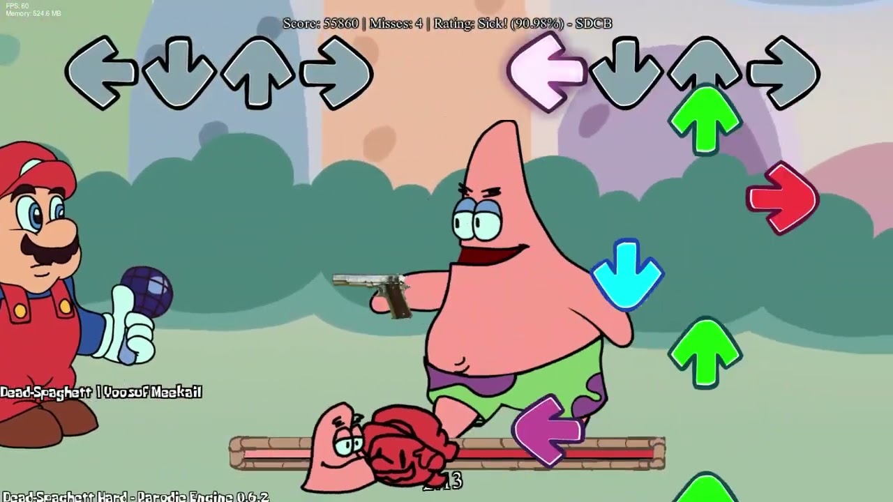Friday Night Funkin Spongebob parodies v4 DEAD SPAGHETT NEWSONG