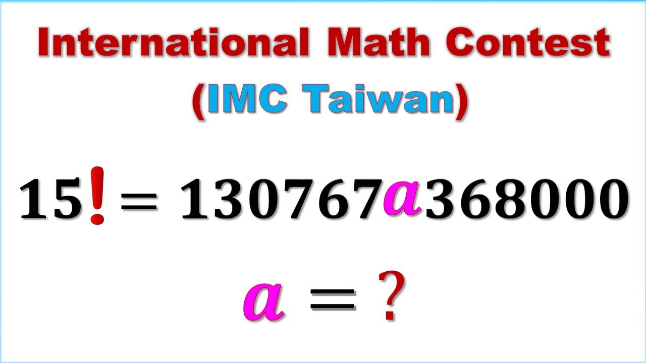 International Mathematics Contest | IMC Taiwan | Number Theory | Mathematical Olympiad
