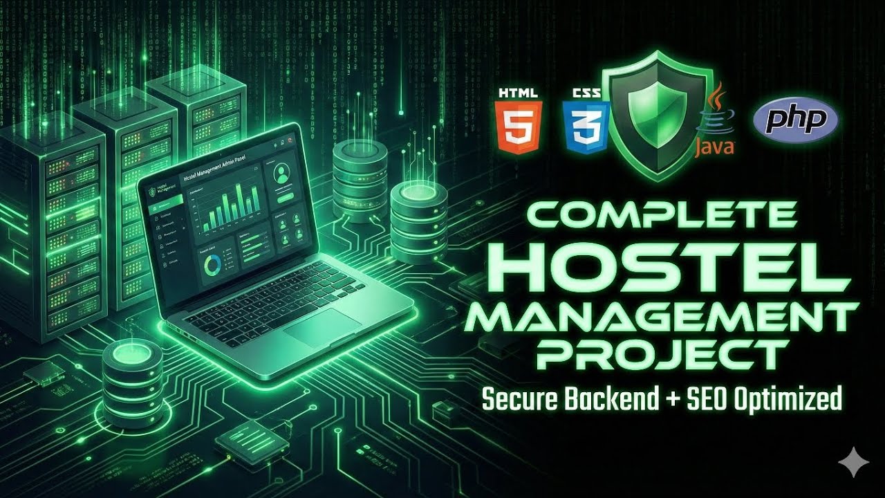 Hostel Management System Full Project | HTML CSS Java PHP | Secure Backend + Database