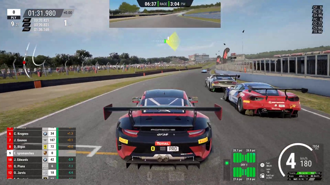 Third person race - Assetto Corsa Competizione. Porsche 991II GT3 R.