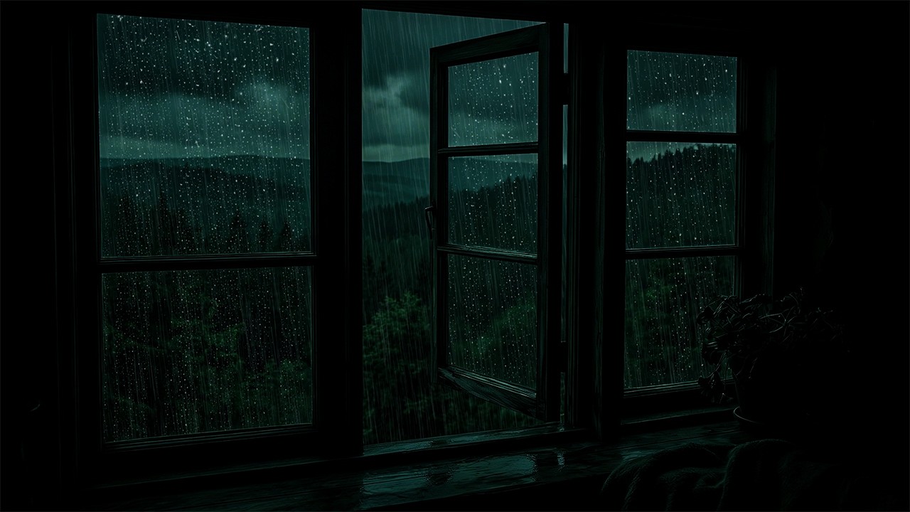Soft Rainy Night in Outside the Window Bedroom | Calm Cozy Ambience for Deep Rest