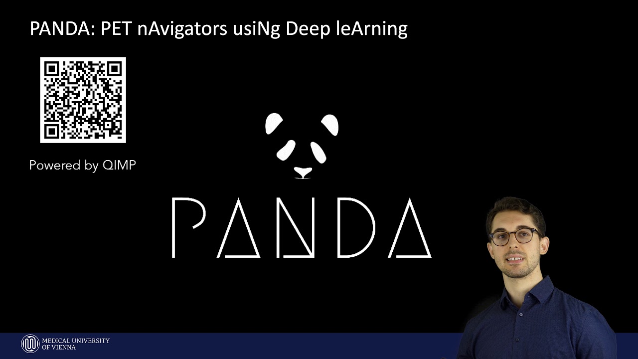 David Iommi presenting PANDA at the Virtual EANM 2020
