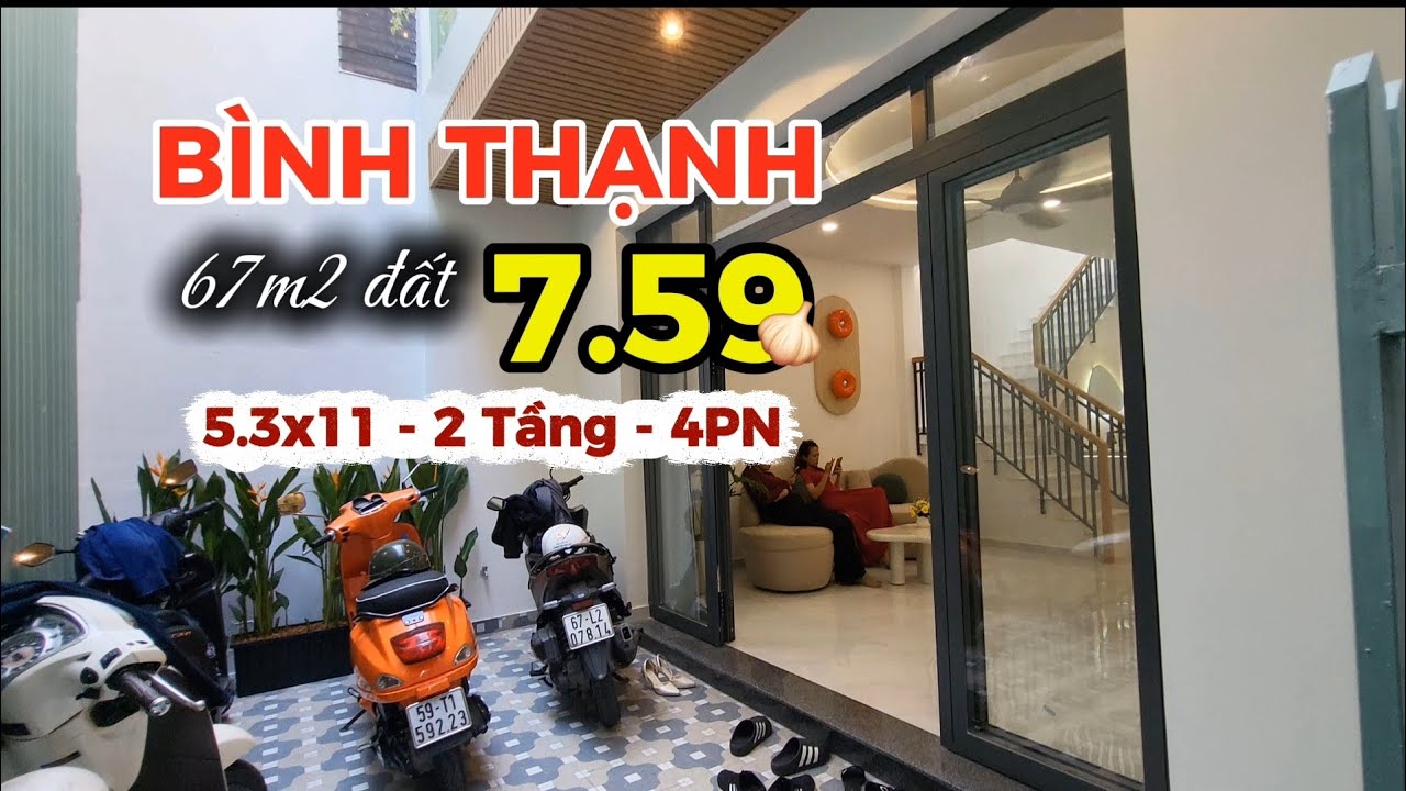 Nhà Nơ Trang Long, Bình Thạnh, 2 Tầng - 4PN - 7.59 tỏi