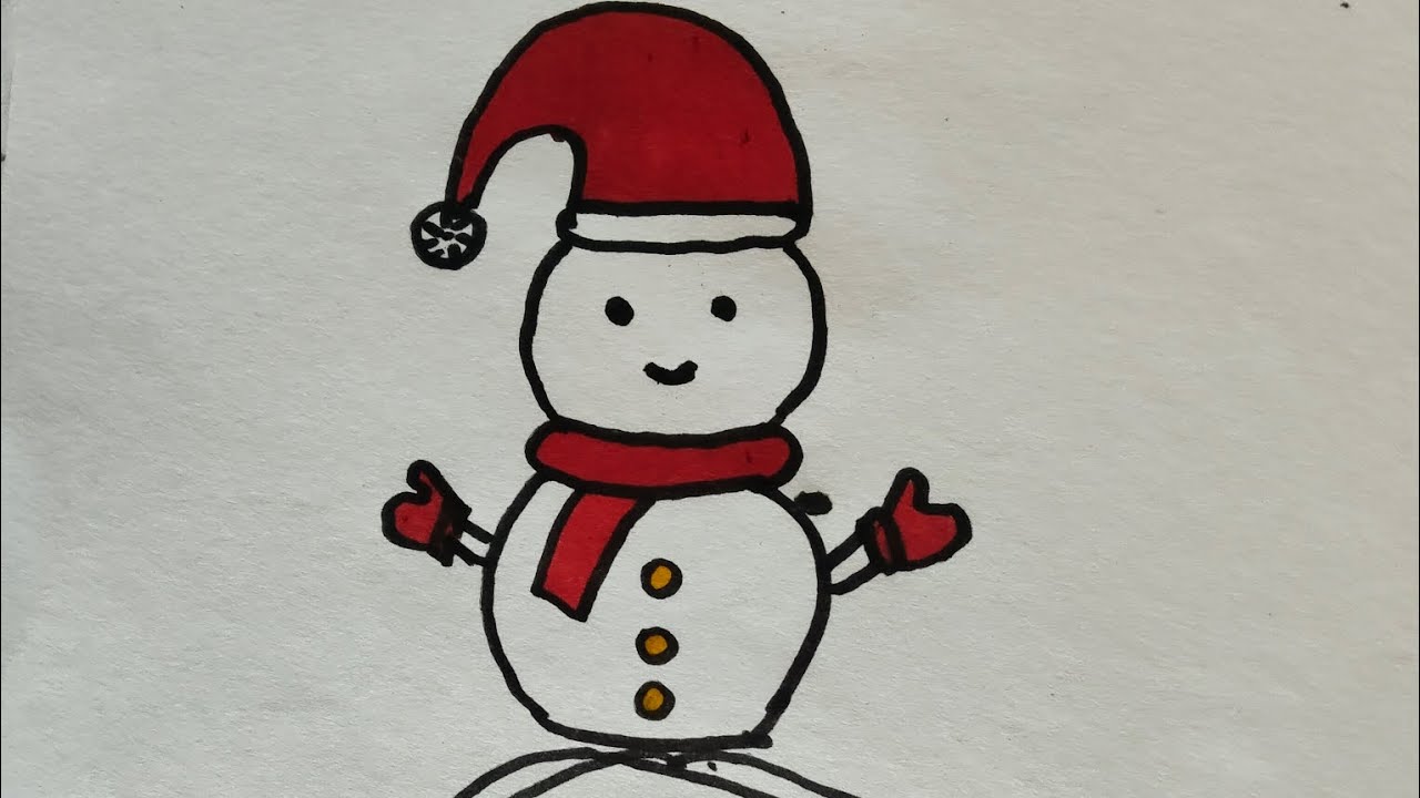 How to draw snowman ⛄⛄⛄#viral#art#drawing #colouring 