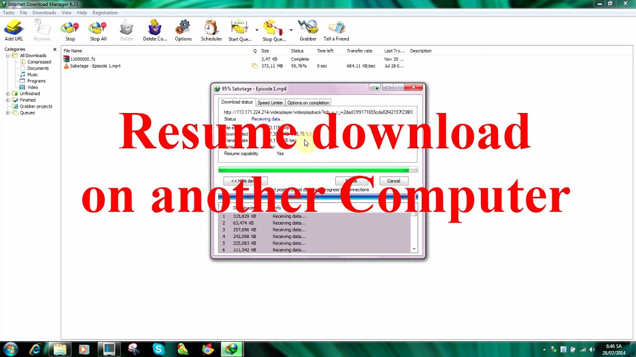 How to Resume IDM downloads on another PC - IDM 6.21