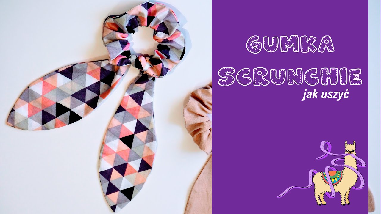 Gumka Scrunchie - jak uszyć, DIY - darmowy wykr&oacute;j
