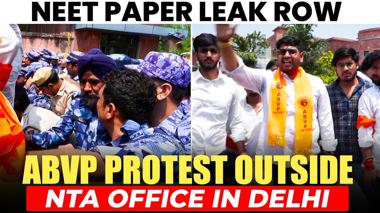 NEET Paper Leak Row: ABVP protest outside NTA office in Delhi | NEET exam News | India | Students