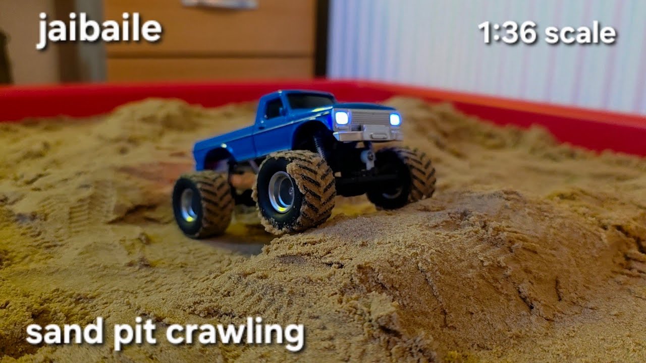 jaibaile 1:36 scale monster truck  - sand pit crawl.